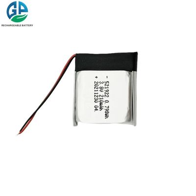 UN38.3 리?? 폴리머 배터리 팩 521922 3.8v 210mAh 리?? 이온 폴리머 배터리