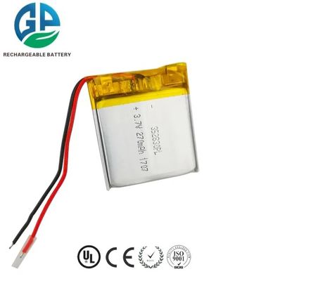 3.7V 270mAh KC IEC62133 승인 리?? 폴리머 배터리 팩 재충전 가능한 리포 배터리