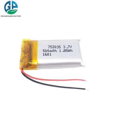 752035 500mAh 3.7v 리 폴리 충전 배터리 팩 오디오 플레이어