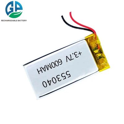 553040 재충전 가능한 리오온 폴리머 배터리 3.7v 600 Mah