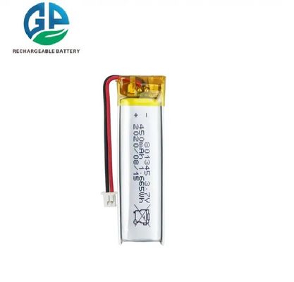 IEC62133 스마트 홈 기기용 3.7V 450mAh 리오온 배터리 팩 승인
