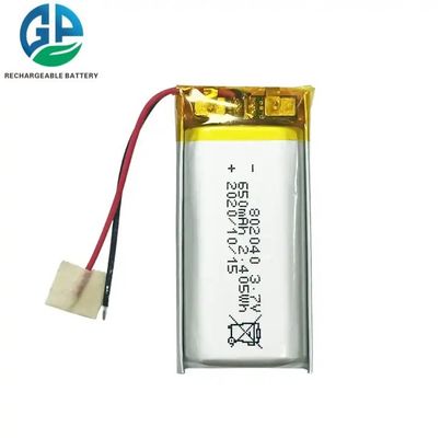 뷰티 기기용 KC IEC62133 인증 3.7V 650mAh 충전식 리튬 폴리머 배터리 팩