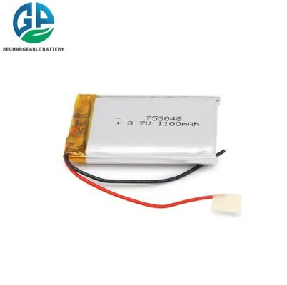 KC IEC62133 승인 753048 3.7V 1100mAh 리포 배터리 PCB 리 폴리머 배터리와 재충전 배터리 팩