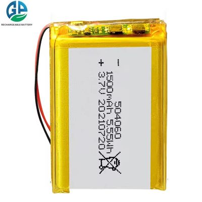 504060 3.7V 1500mAh 리튬 폴리머 배터리 팩 KC IEC62133 승인 리튬 폴리머 충전식 배터리