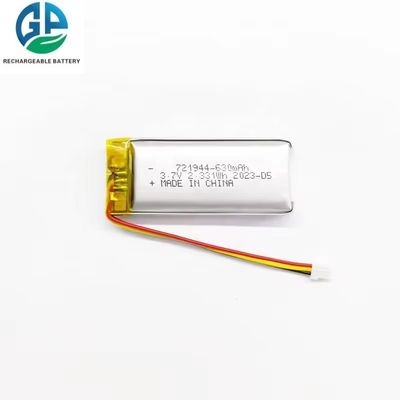 IEC62133 승인 3.7V 630mAh 리튬 폴리머 배터리 팩 충전식 LiPo 배터리