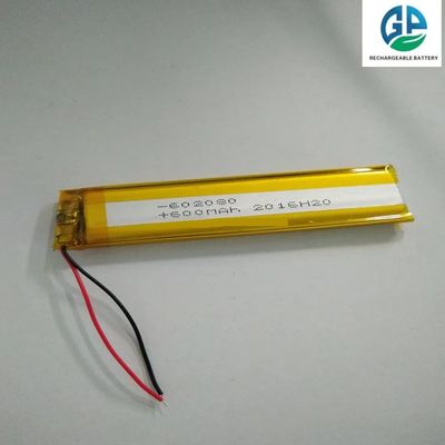 고용량 3.7V 600mAh 리튬 폴리머 배터리 602080 사이즈, 안정적인 전원 공급용