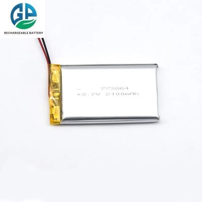 높은 용량 3.7V 773864 3.7V 리-폴리머 배터리 리포 셀 2100mAh 리-이온 폴리머 휴대용 장치에 재충전
