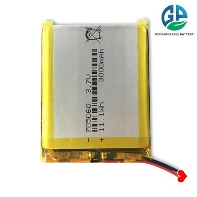 높은 방전율 배터리 3.7V 3000mAh 30C Max60C 재충전 가능한 리포 배터리 705060 Pilas 재충전 가능한 셀