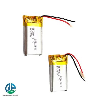 IEC62133 KC 승인 3.7V 250mAh 리?? 폴리머 배터리 팩 재충전 가능한 리포 배터리