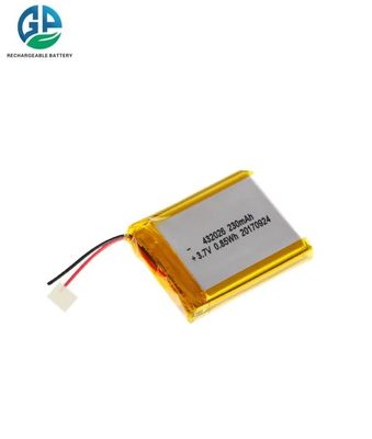 3.7V 230mAh UL1642 IEC62133 충전식 리튬 폴리머 배터리 팩 LiPo 배터리