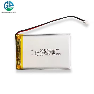 높은 방출 속도 배터리 30C Max60C 재충전 634169 2000mAh 3.7V 리 폴리머 배터리 전기 인력 승강기