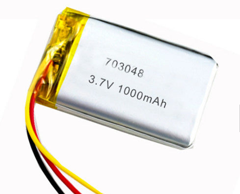 MSDS 703048 3.7V 1000mAh 리튬 폴리머 배터리 (산업용, 500회 사이클 수명)