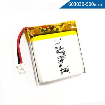 레샤르게러블 UN38.3 603030 3.7 Ｖ 500 mah Li 폴리머 배터리