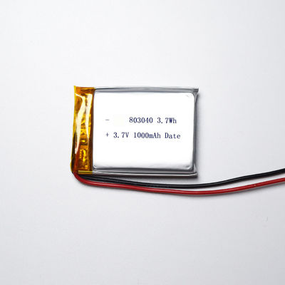 IEC62133 UL은 803040 Li 폴리머 배터리 3.7v 1000mAh를 승인했습니다
