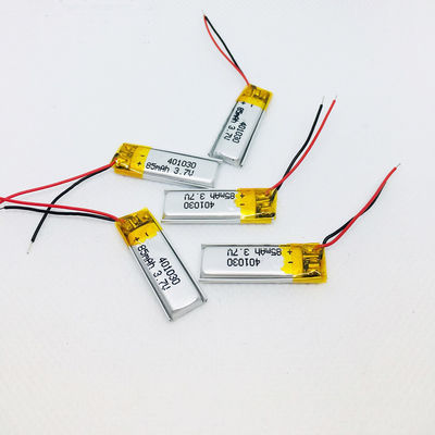 스마트 기기용 3.7V 90mAh 401030 리튬 폴리머 배터리 (500회 충방전 수명)