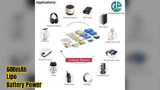 600mAh 3.7V Lipo 배터리 KC IEC62133 인증